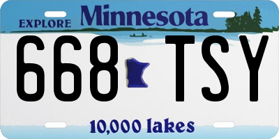 MN license plate 668TSY