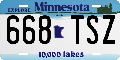 MN license plate 668TSZ