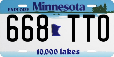 MN license plate 668TTO