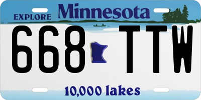 MN license plate 668TTW