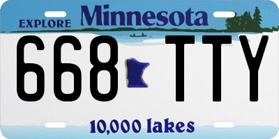 MN license plate 668TTY
