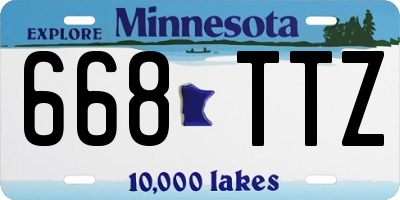 MN license plate 668TTZ
