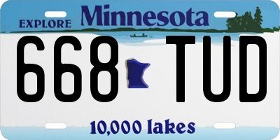 MN license plate 668TUD