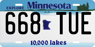MN license plate 668TUE