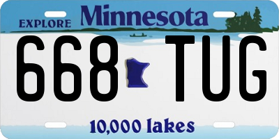 MN license plate 668TUG