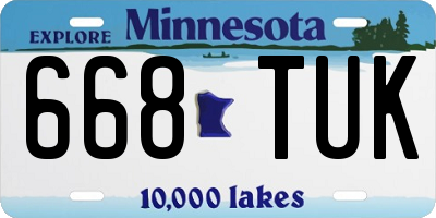 MN license plate 668TUK