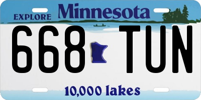MN license plate 668TUN