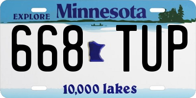 MN license plate 668TUP