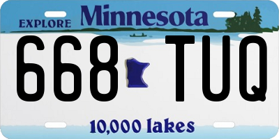 MN license plate 668TUQ