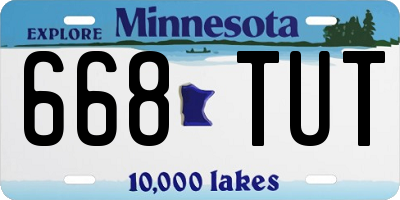MN license plate 668TUT