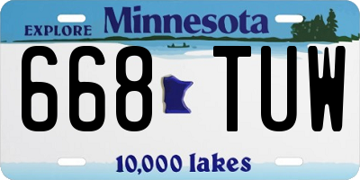 MN license plate 668TUW