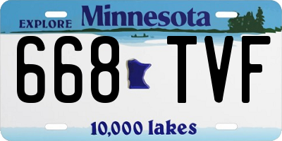 MN license plate 668TVF