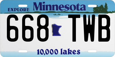 MN license plate 668TWB
