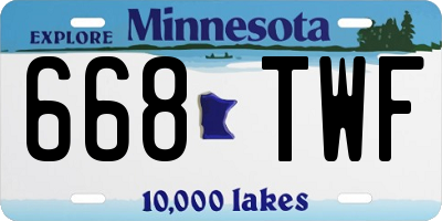 MN license plate 668TWF