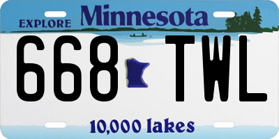 MN license plate 668TWL