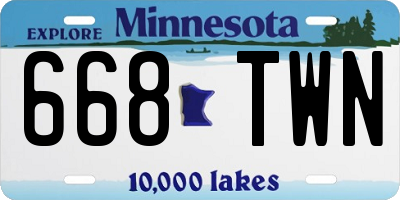 MN license plate 668TWN
