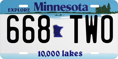 MN license plate 668TWO