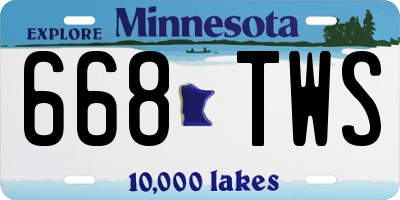 MN license plate 668TWS