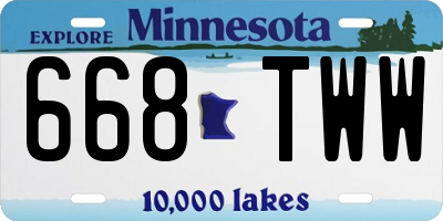 MN license plate 668TWW