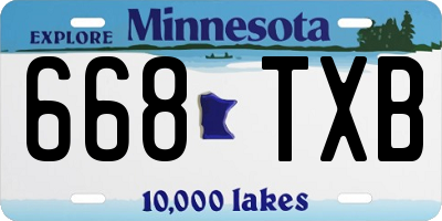 MN license plate 668TXB
