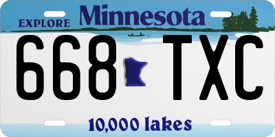 MN license plate 668TXC