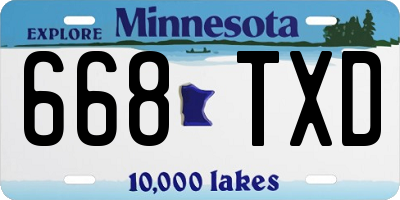 MN license plate 668TXD
