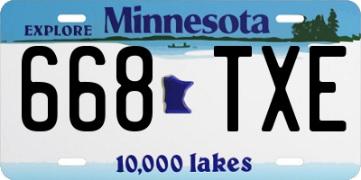 MN license plate 668TXE