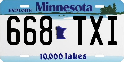 MN license plate 668TXI