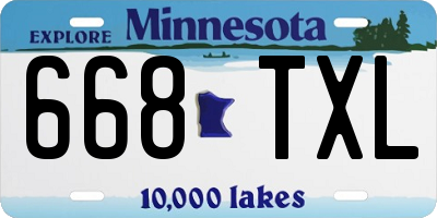 MN license plate 668TXL