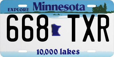 MN license plate 668TXR