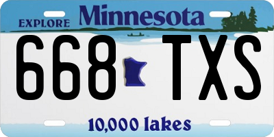 MN license plate 668TXS