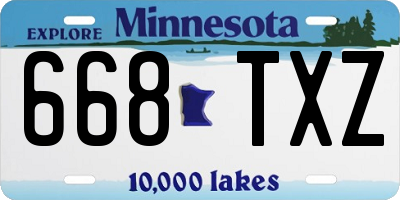 MN license plate 668TXZ