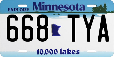MN license plate 668TYA