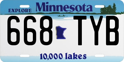 MN license plate 668TYB