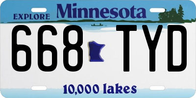 MN license plate 668TYD