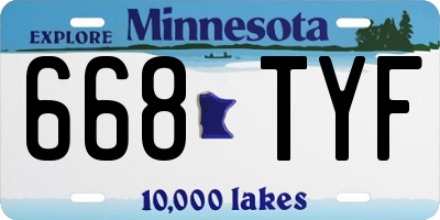 MN license plate 668TYF