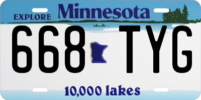 MN license plate 668TYG