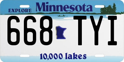 MN license plate 668TYI