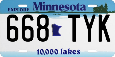 MN license plate 668TYK
