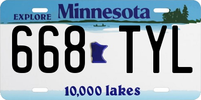 MN license plate 668TYL