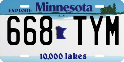 MN license plate 668TYM