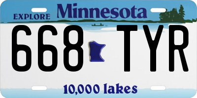 MN license plate 668TYR