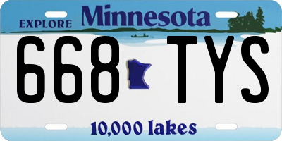MN license plate 668TYS