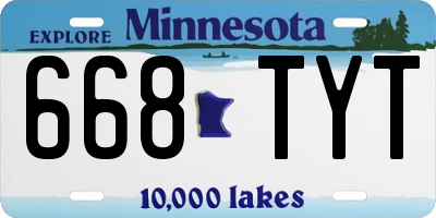 MN license plate 668TYT
