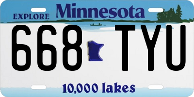 MN license plate 668TYU