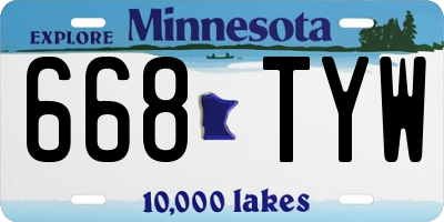 MN license plate 668TYW