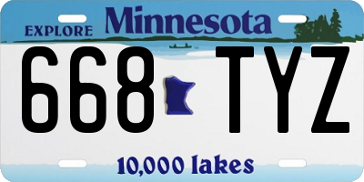 MN license plate 668TYZ