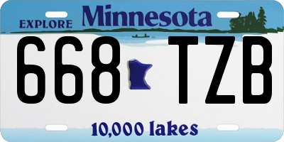 MN license plate 668TZB