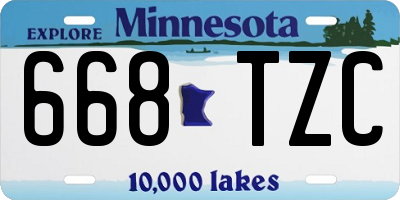 MN license plate 668TZC