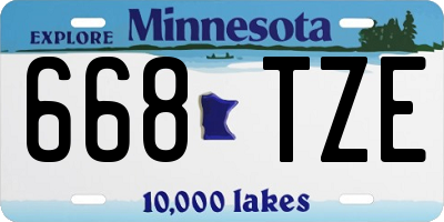MN license plate 668TZE